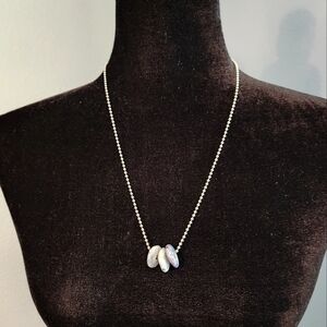 Chamber Blue 3 bead necklace